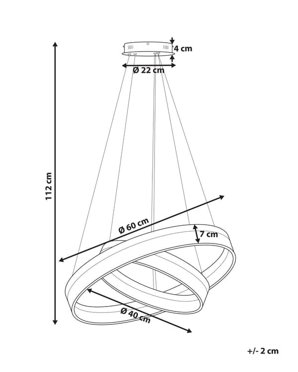 Pendel Lampe Hvid Aluminium Silikone Akryl ø 60 x 112 cm Hængelampe Moderne Cirkel Rund LED Belysning til over Spisebord Køkken Tilbehør Stue