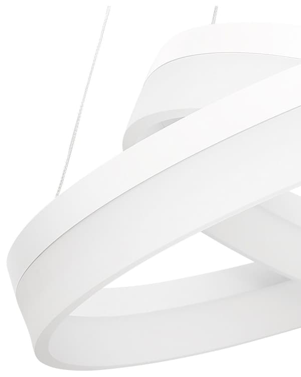 Pendel Lampe Hvid Aluminium Silikone Akryl ø 60 x 112 cm Hængelampe Moderne Cirkel Rund LED Belysning til over Spisebord Køkken Tilbehør Stue