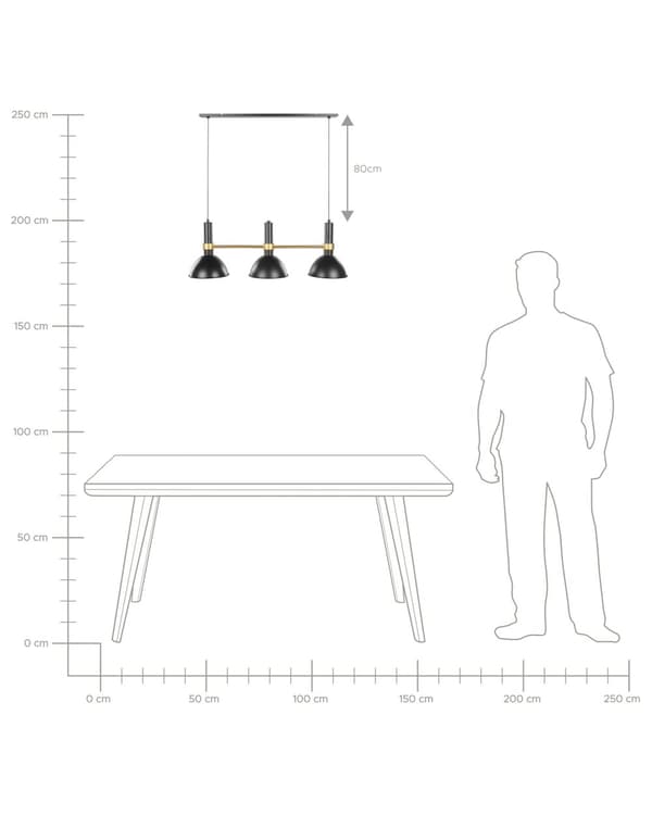 Riippuva kattovalaisin 3-osainen musta kulta metallia 107 cm retro perinteinen tyyli