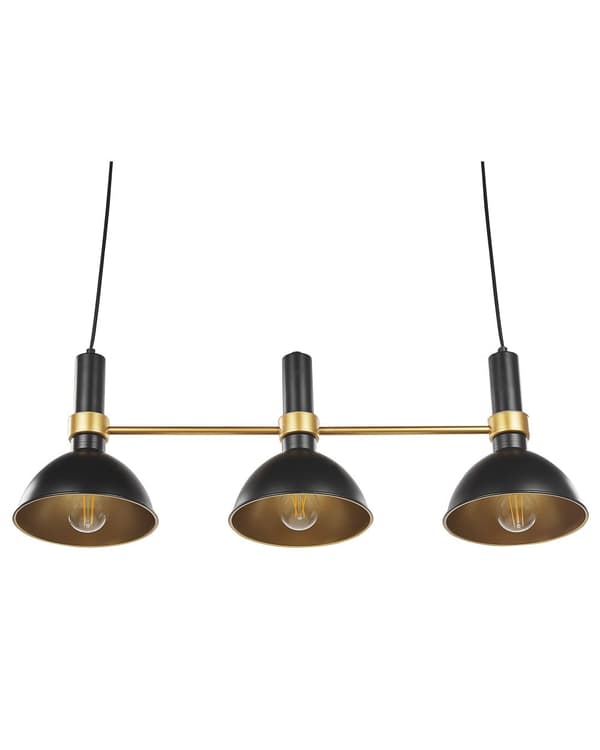 Riippuva kattovalaisin 3-osainen musta kulta metallia 107 cm retro perinteinen tyyli