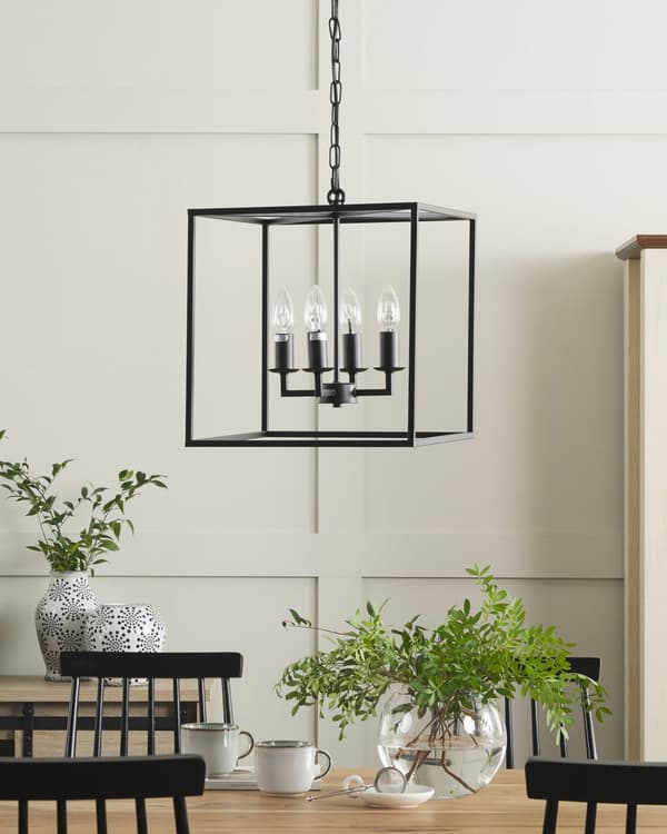 Kattovalaisin musta metallia 115 cm 4 polttimoa moderni industriaalinen retro tyyli