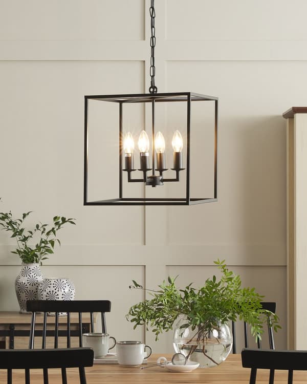 Kattovalaisin musta metallia 115 cm 4 polttimoa moderni industriaalinen retro tyyli