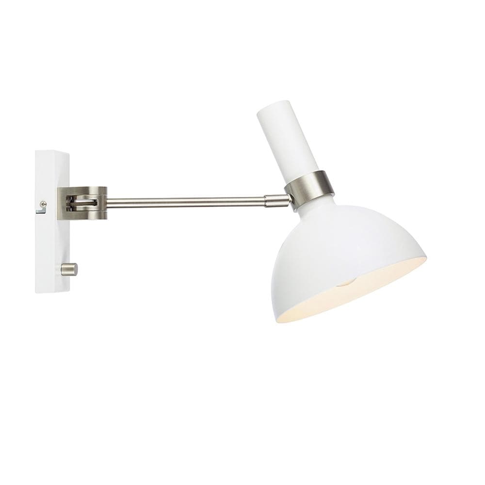 Vägglampa Larry Vit/Stål
