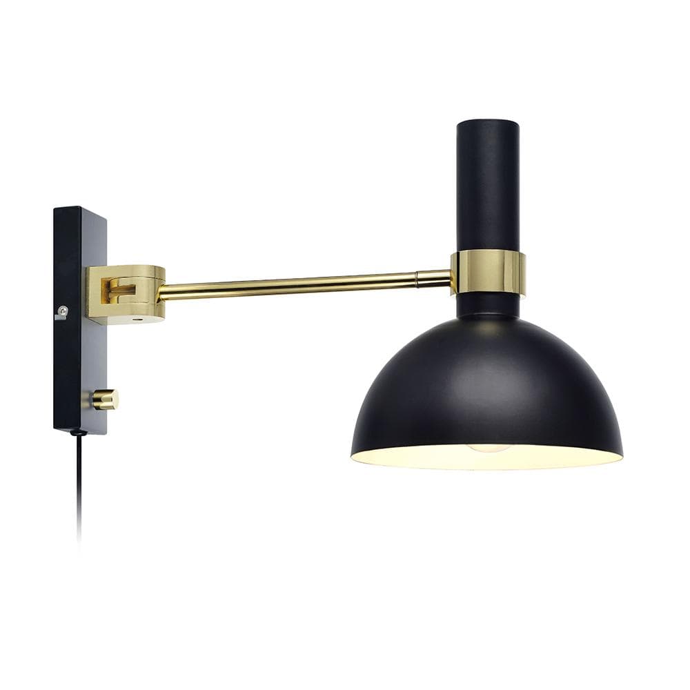 Vägglampa Larry Svart/Mässing