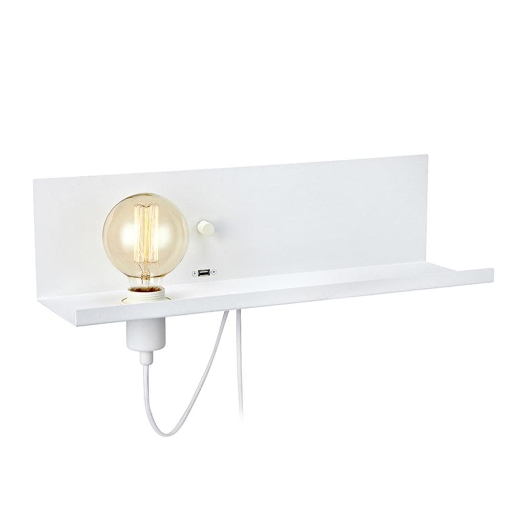 Vägglampa Hylla Multi USB Vit