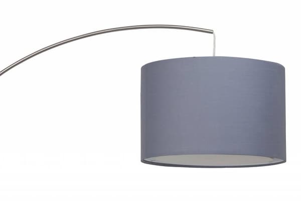 BRILLIANT lampa Clarie välvd golvlampa 1,8m järn / grå | 1x A60, E27, 60W, lämplig för normala lampor (ingår ej) | Skala A ++ till E | Med fotomkoppla