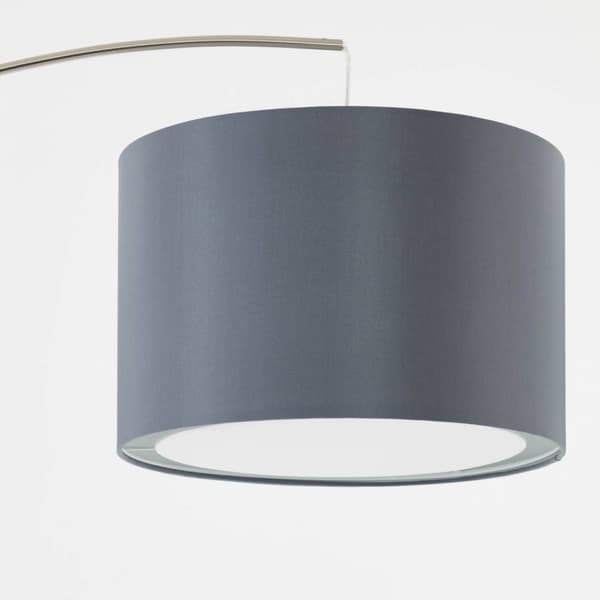 BRILLIANT lampa Clarie välvd golvlampa 1,8m järn / grå | 1x A60, E27, 60W, lämplig för normala lampor (ingår ej) | Skala A ++ till E | Med fotomkoppla