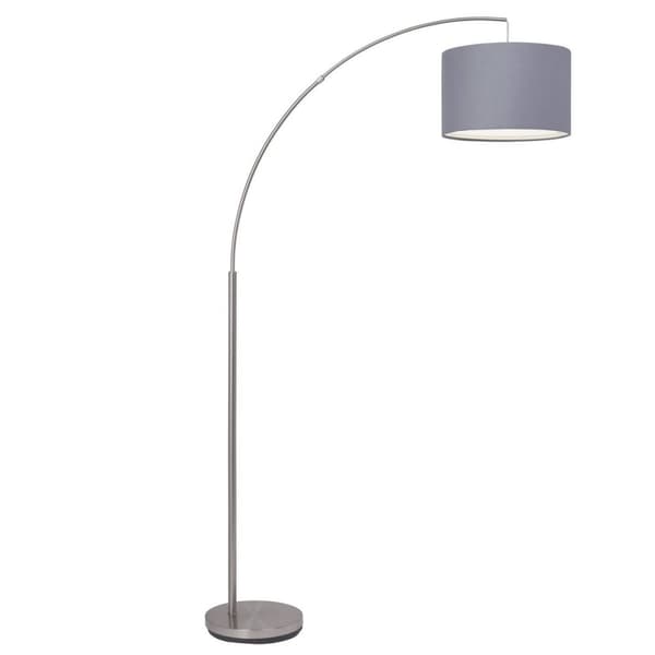 BRILLIANT lampa Clarie välvd golvlampa 1,8m järn / grå | 1x A60, E27, 60W, lämplig för normala lampor (ingår ej) | Skala A ++ till E | Med fotomkoppla