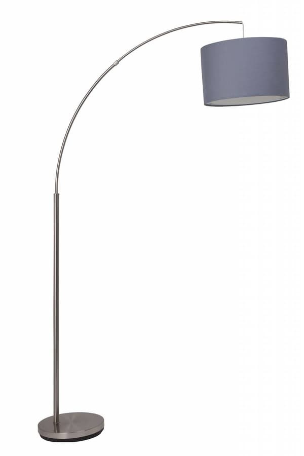 BRILLIANT lampa Clarie välvd golvlampa 1,8m järn / grå | 1x A60, E27, 60W, lämplig för normala lampor (ingår ej) | Skala A ++ till E | Med fotomkoppla