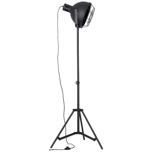 BRILLIANT lampa Jesper golvlampa 39 cm rutnät svart | 1x A60, E27, 60W, lämplig för normala lampor (ingår ej) | Skala A ++ till E | Med fotomkopplare