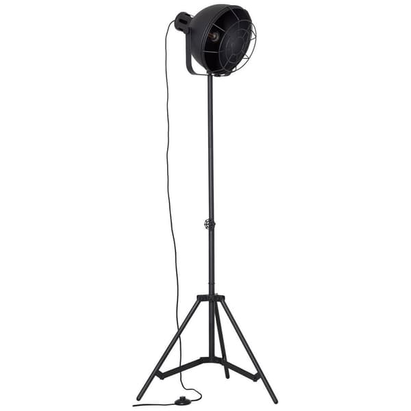 BRILLIANT lampa Jesper golvlampa 39 cm rutnät svart | 1x A60, E27, 60W, lämplig för normala lampor (ingår ej) | Skala A ++ till E | Med fotomkopplare