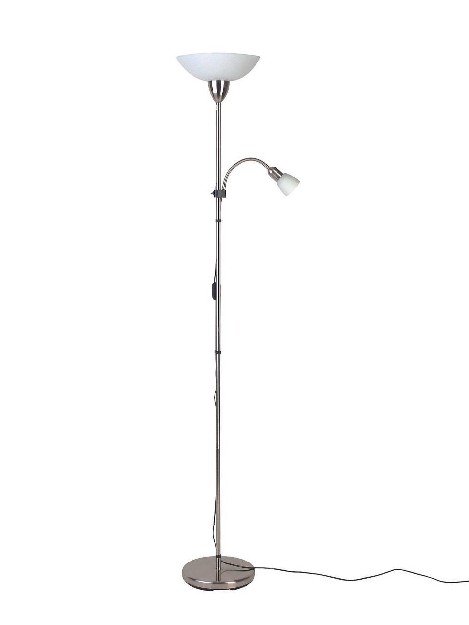 BRILLIANT lampa Darlington lättare läsarm järn / vit | 1x A60, E27, 60W, lämplig för normala lampor (ingår ej) | Skala A ++ till E | Med sladdbrytare