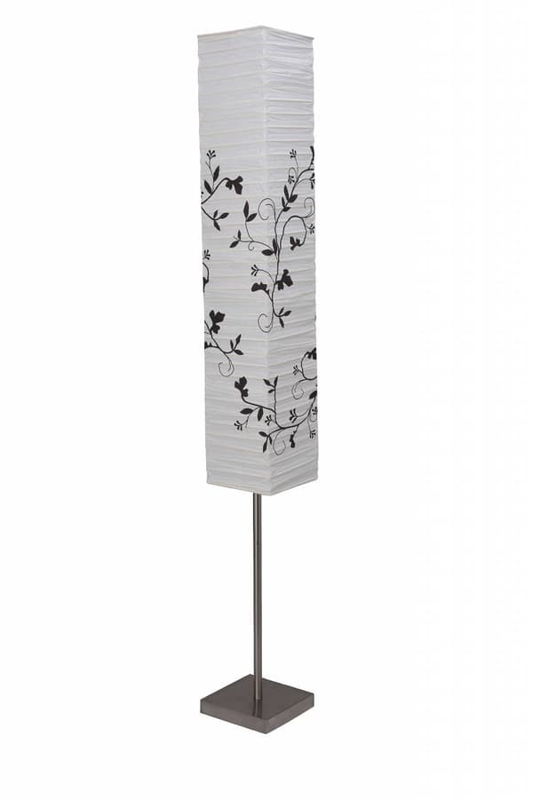 BRILLIANT lampe Nervøs standerlampe jern / hvid / grå gren | 2x C35, E14, 40W, egnet til pærer (medfølger ikke) | Skala A ++ til E | Med fotoswitch