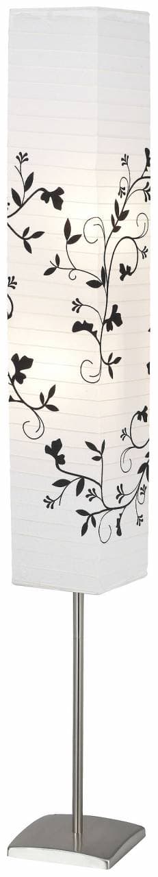 BRILLIANT lampa Nerva golvlampa järn / vit / grå gren | 2x C35, E14, 40W, lämplig för ljuslampor (ingår ej) | Skala A ++ till E | Med fotomkopplare