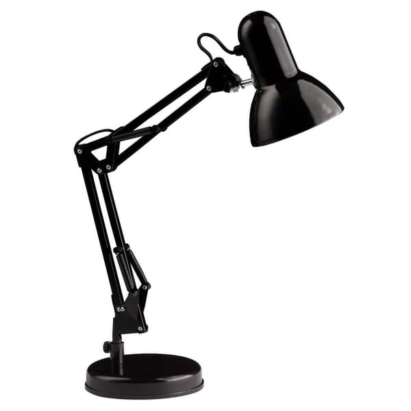 BRILLIANT lampe Henry bordlampe sort | 1x A60, E27, 28W, egnet til normale lamper (medfølger ikke) | Skala A ++ til E | Med ledningskontakt