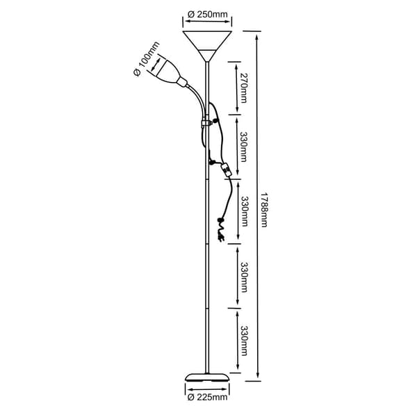 BRILLIANT lampe Save lighter læsearm sort / hvid | 1x A60, E27, 60W, egnet til normale lamper (medfølger ikke) | Skala A ++ til E | Med ledningskontak