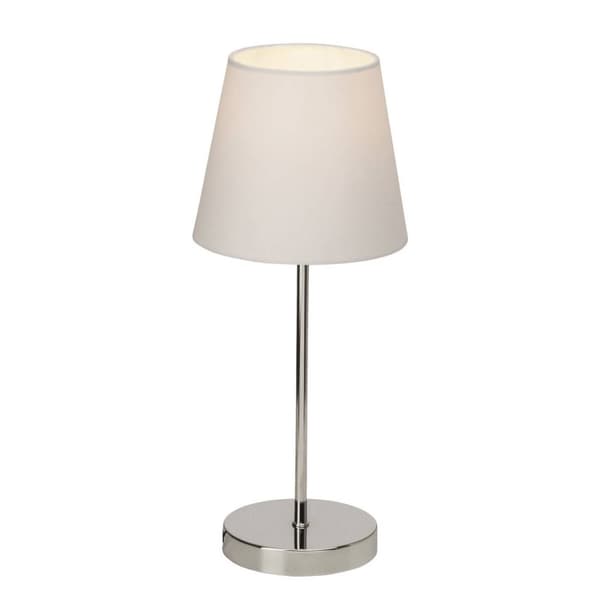 BRILLIANT lampa Kasha bordslampa beröringsomkopplare krom / vit | 1x D45, E14, 40W, lämplig för dropplampor (ingår inte) | Skala A ++ till E | Med på
