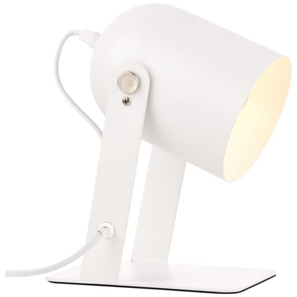 BRILLIANT lampe Yan bordlampe 29cm hvid | 1x A60, E27, 30W, egnet til normale lamper (medfølger ikke) | Skala A ++ til E | Med ledningskontakt