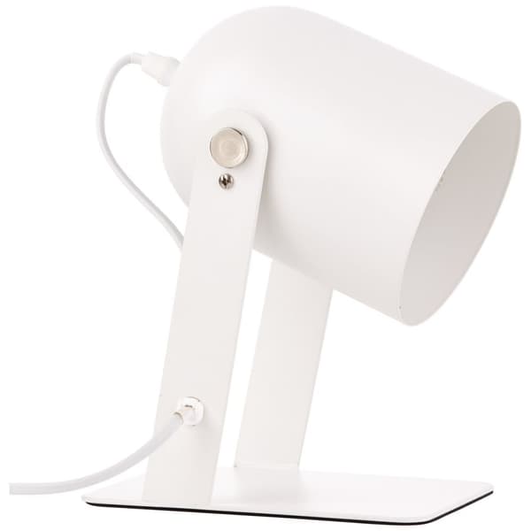 BRILLIANT lampe Yan bordlampe 29cm hvid | 1x A60, E27, 30W, egnet til normale lamper (medfølger ikke) | Skala A ++ til E | Med ledningskontakt