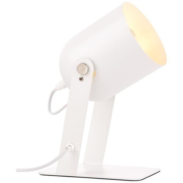 BRILLIANT lampe Yan bordlampe 29cm hvid | 1x A60, E27, 30W, egnet til normale lamper (medfølger ikke) | Skala A ++ til E | Med ledningskontakt