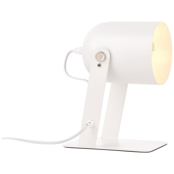 BRILLIANT lampe Yan bordlampe 29cm hvid | 1x A60, E27, 30W, egnet til normale lamper (medfølger ikke) | Skala A ++ til E | Med ledningskontakt