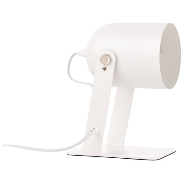 BRILLIANT lampe Yan bordlampe 29cm hvid | 1x A60, E27, 30W, egnet til normale lamper (medfølger ikke) | Skala A ++ til E | Med ledningskontakt