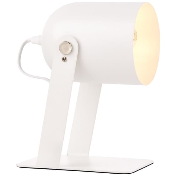 BRILLIANT lampe Yan bordlampe 29cm hvid | 1x A60, E27, 30W, egnet til normale lamper (medfølger ikke) | Skala A ++ til E | Med ledningskontakt