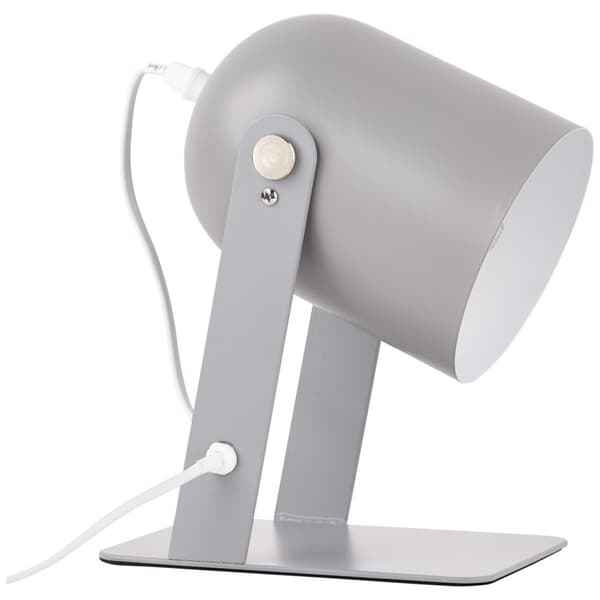 BRILLIANT lampe Yan bordlampe 29cm grå | 1x A60, E27, 30W, egnet til normale lamper (medfølger ikke) | Skala A ++ til E | Med ledningskontakt