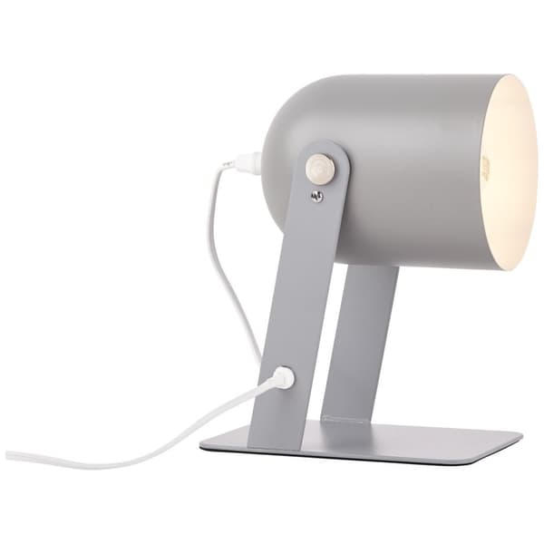 BRILLIANT lampe Yan bordlampe 29cm grå | 1x A60, E27, 30W, egnet til normale lamper (medfølger ikke) | Skala A ++ til E | Med ledningskontakt