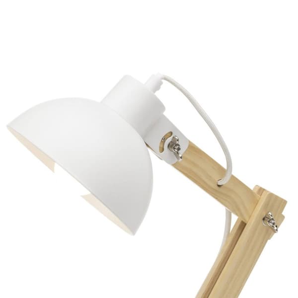BRILLIANT lampe Moda bordlampe hvid | 1x A60, E27, 25W, egnet til normale lamper (medfølger ikke) | Skala A ++ til E | Med ledningskontakt