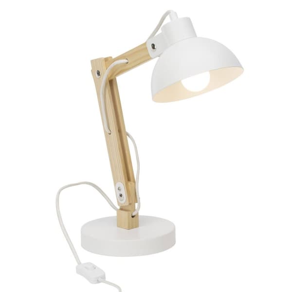 BRILLIANT lampe Moda bordlampe hvid | 1x A60, E27, 25W, egnet til normale lamper (medfølger ikke) | Skala A ++ til E | Med ledningskontakt