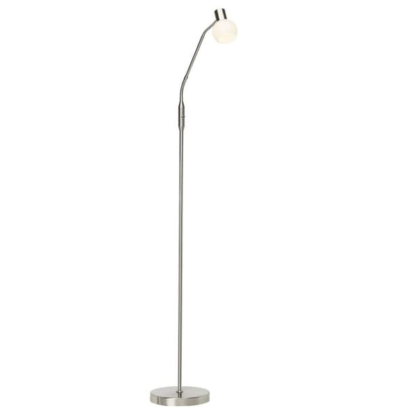 BRILLIANT lampe Philo LED gulvlampe 1-flamme jern/hvid | 1x LED-D45, E14, 4W LED dryplampe inkluderet, (450lm, 2700K) | Skala A ++ til E | Med vippeko