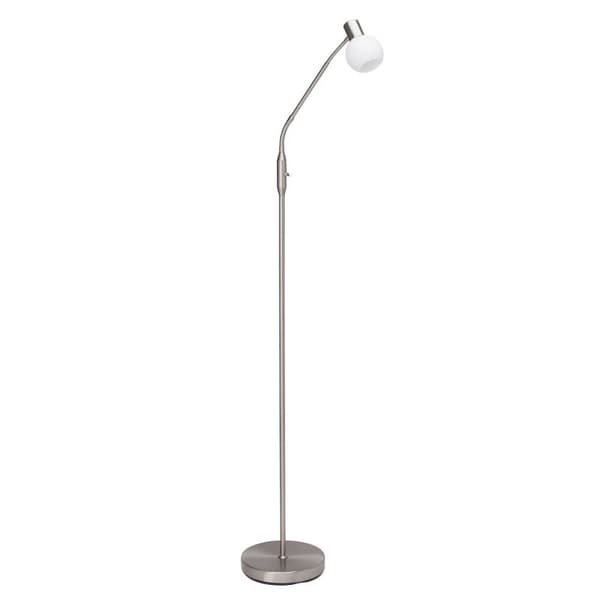 BRILLIANT lampe Philo LED gulvlampe 1-flamme jern/hvid | 1x LED-D45, E14, 4W LED dryplampe inkluderet, (450lm, 2700K) | Skala A ++ til E | Med vippeko