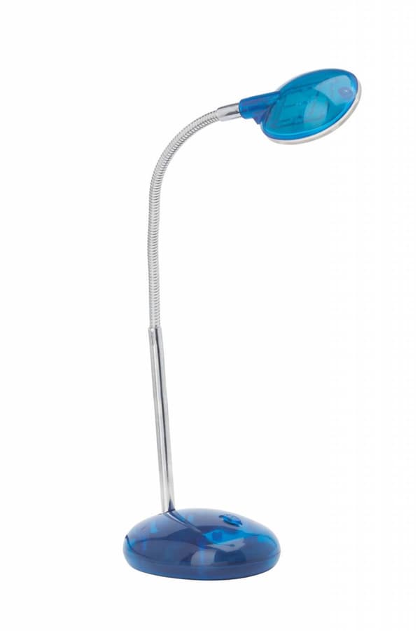 BRILLIANT lampe Timmi LED bordlampe gennemsigtig / blå | 1x 2W LED integreret, (100lm, 6000K) | Skala A ++ til E | Med trykafbryder på bunden