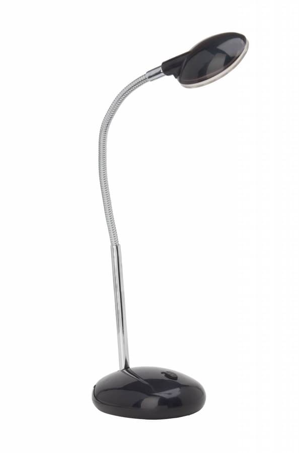 BRILLIANT lampe Timmi LED bordlampe sort | 1x 2W LED integreret, (100lm, 6000K) | Skala A ++ til E | Med trykafbryder på bunden