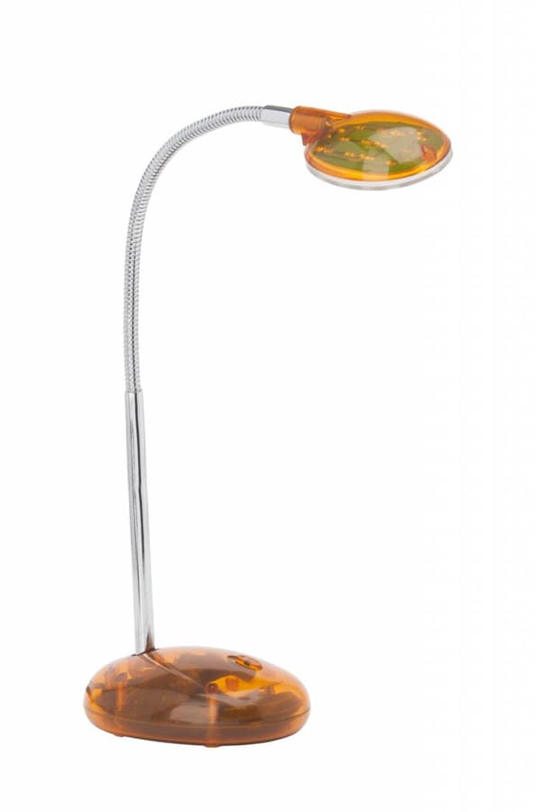 BRILLIANT lampe Timmi LED bordlampe gennemsigtig / orange | 1x 2W LED integreret, (100lm, 6000K) | Skala A ++ til E | Med trykafbryder på bunden