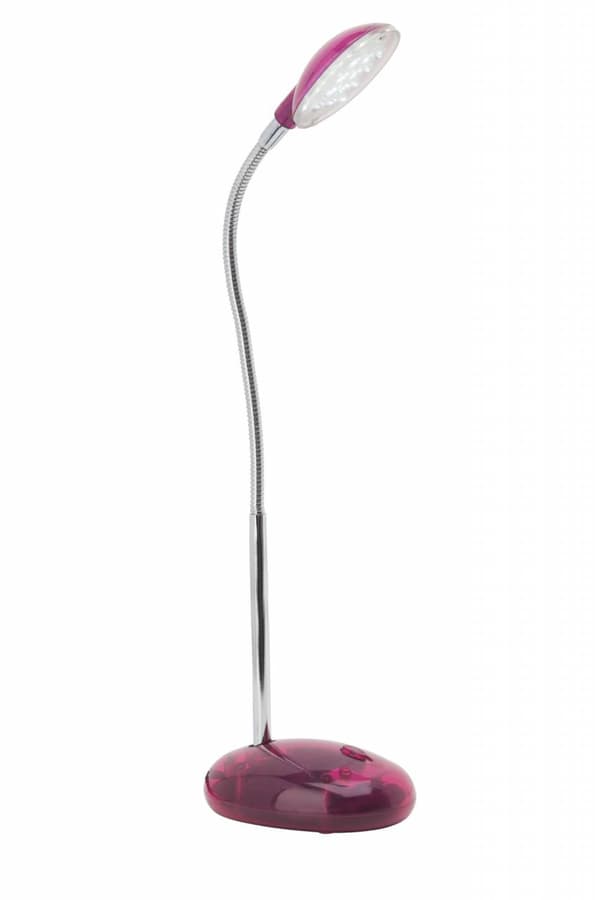 BRILLIANT lampe Timmi LED bordlampe gennemsigtig / pink | 1x 2W LED integreret, (100lm, 6000K) | Skala A ++ til E | Med trykknap på bunden
