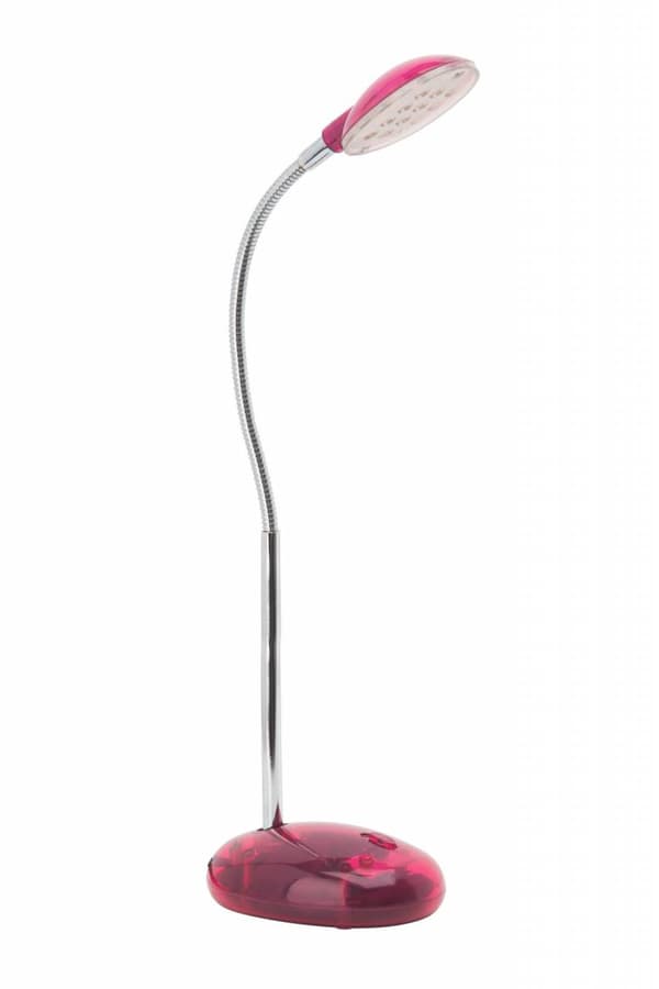 BRILLIANT lampe Timmi LED bordlampe gennemsigtig / pink | 1x 2W LED integreret, (100lm, 6000K) | Skala A ++ til E | Med trykknap på bunden
