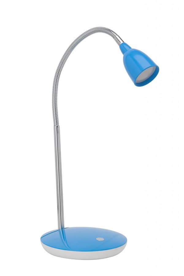 BRILLIANT lampe Anthony LED bordlampe jern / blå | 1x 2,4W LED integreret, (200lm, 3000K) | Skala A ++ til E | Med trykafbryder på bunden