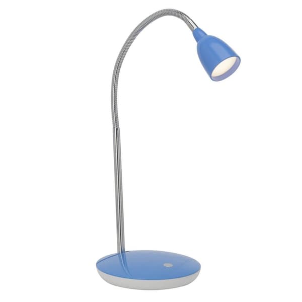 BRILLIANT lampe Anthony LED bordlampe jern / blå | 1x 2,4W LED integreret, (200lm, 3000K) | Skala A ++ til E | Med trykafbryder på bunden Blå