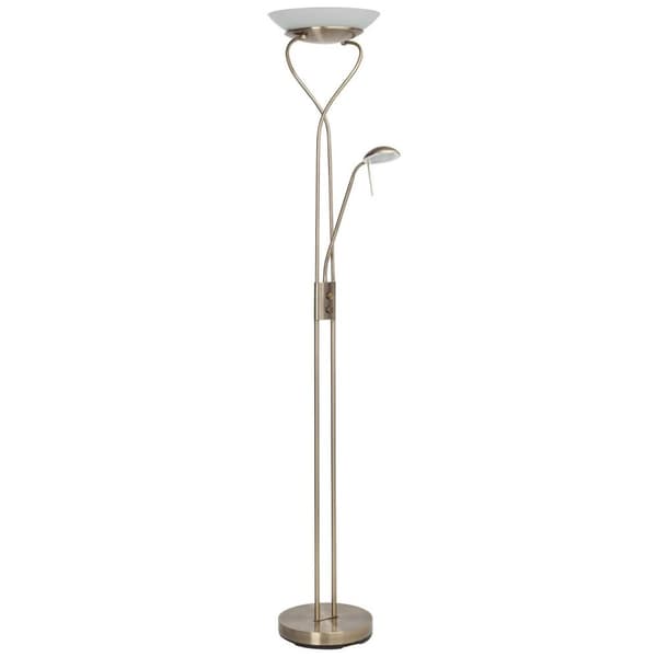 BRILLIANT lampe Ollie LED lighter læsearm messing antik | 1x 18W LED integreret (SMD), (1600lm, 3000K) | Skala A ++ til E | Forlygter og læsearm juste