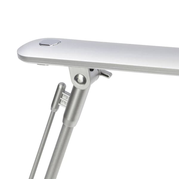 BRILLIANT lampe Brendan LED bordlampe titanium | 1x 6W LED integreret (SMD), (680lm, 4100K) | Skala A ++ til E | Tryk på knappen på hovedet