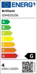 Miniatyrbillede 4 af 4: BRILLIANT lampe Nele LED bordlampe punktdæmper sort | 1x 5W LED integreret (SMD), (300lm, 6000K) | Skala A ++ til E | Med 3-trins berøringsdæmper