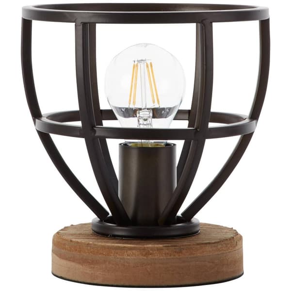 BRILLIANT lampa Matrix Träbordslampa 18cm svart antik | 1x A60, E27, 40W, lämplig för normala lampor (ingår ej) | Skala A ++ till E | Med sladdbrytare