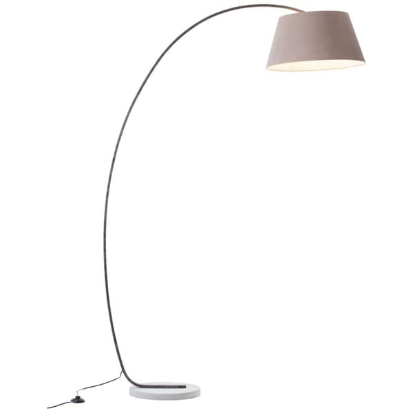 BRILLIANT lampe Brok hvælvet gulvlampe 2,0 m brun/grå | 1x A60, E27, 60W, egnet til normale lamper (medfølger ikke) | Skala A ++ til E | Drej med fodk