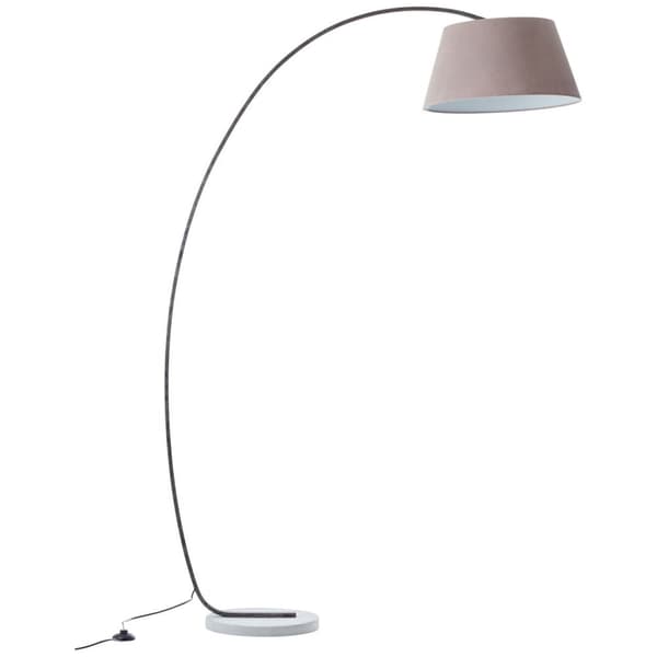 BRILLIANT lampe Brok hvælvet gulvlampe 2,0 m brun/grå | 1x A60, E27, 60W, egnet til normale lamper (medfølger ikke) | Skala A ++ til E | Drej med fodk