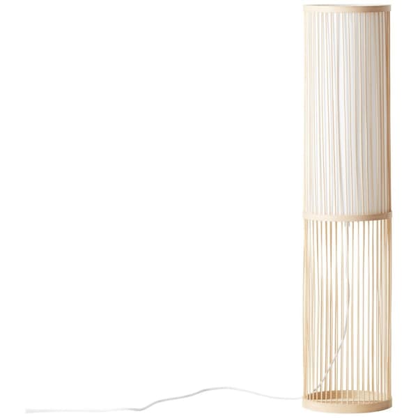BRILLIANT lampa Nori golvlampa 1-flamma naturlig / vit | 1x A60, E27, 40W, lämplig för normala lampor (ingår ej) | Skala A ++ till E | Med fotomkoppla