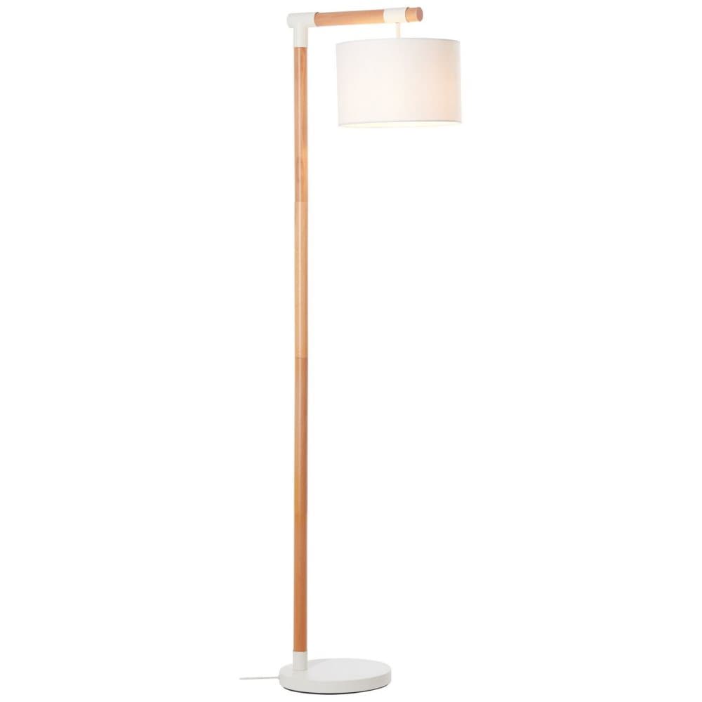 BRILLIANT lampa Eloi golvlampa 1,68m naturlig / vit | 1x A60, E27, 60W, lämplig för normala lampor (ingår ej) | Skala A ++ till E | Med fotomkopplare