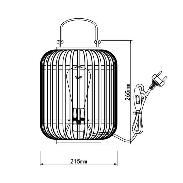 BRILLIANT lampuu Woodrow-pöytävalaisin kahvalla vaaleanruskea | 1x A60, E27, 60W, sopii normaaleille lampuille (ei sisälly) | Asteikko A ++ E | Johtok