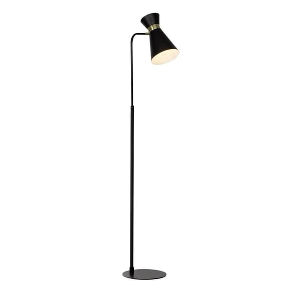 BRILLIANT lamppu Kultamainen lattiavalaisin 1-liekki musta matta / kulta | 1x A60, E27, 28W, gf normaalit lamput n, Ent, | Sopii LED-lampuille | Valok